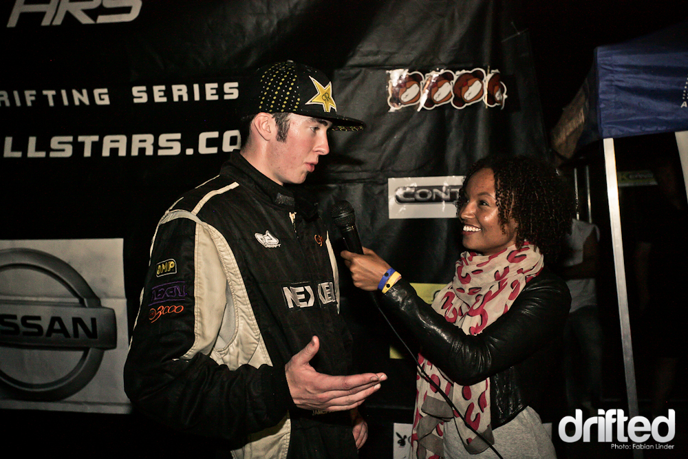 After the champaign shower, James Deane gave his first interviews