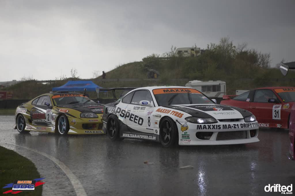 A very wet Paul Smith and Mark Luney at BDC Teesside
