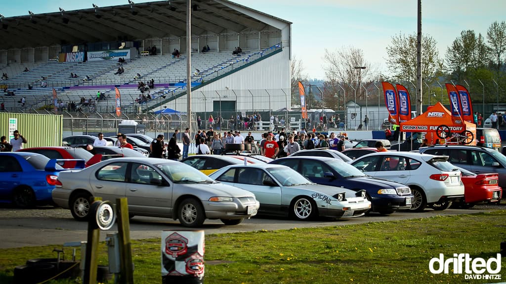 evergreen speedway grandstands pit car show