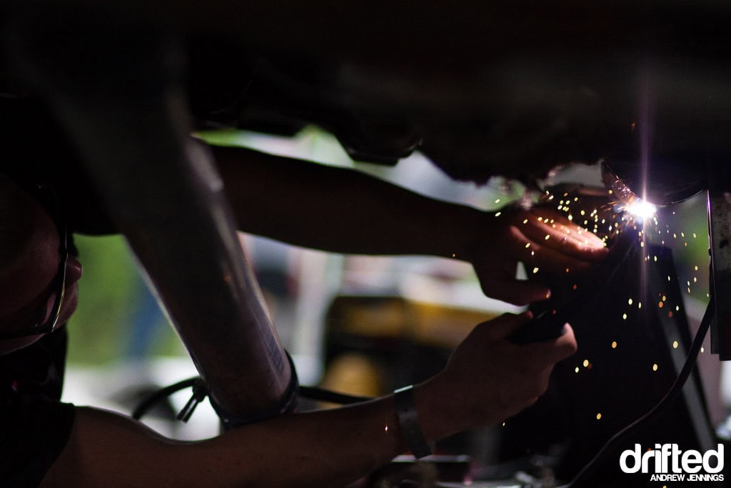 Exhaust weld for Ryan Kado's 350Z