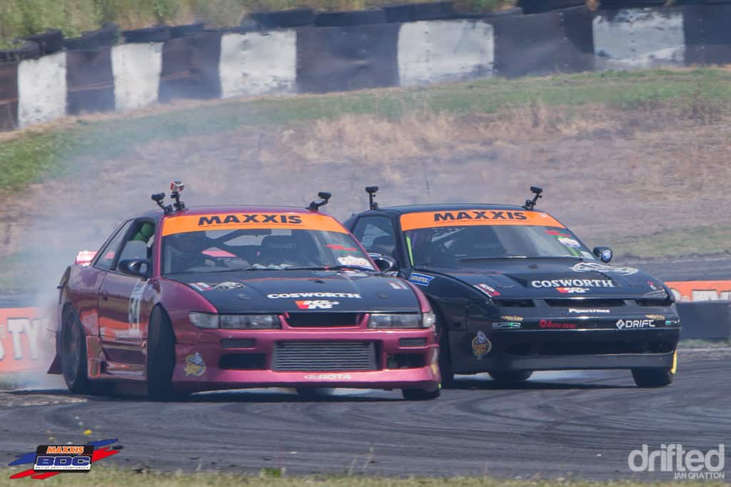 EVENT: The Scorcher: 2013 Maxxis British Drift Championship Round Three - Image 20130705-bdc-round3-teesside-iang-battles-drop1-11
