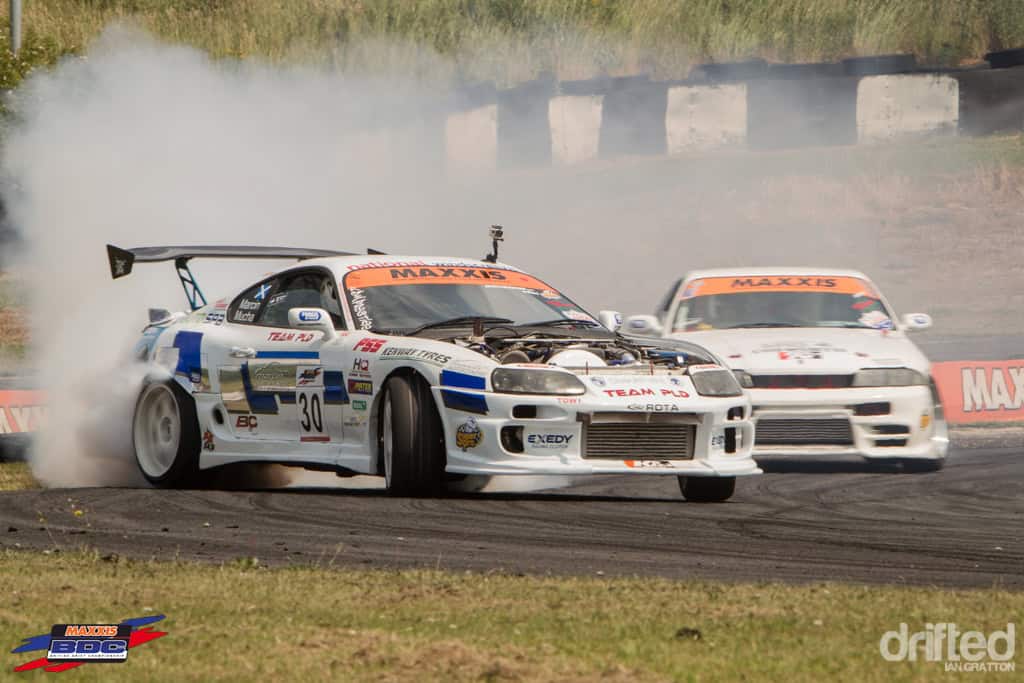 EVENT: The Scorcher: 2013 Maxxis British Drift Championship Round Three - Image 20130705-bdc-round3-teesside-iang-battles-drop1-15