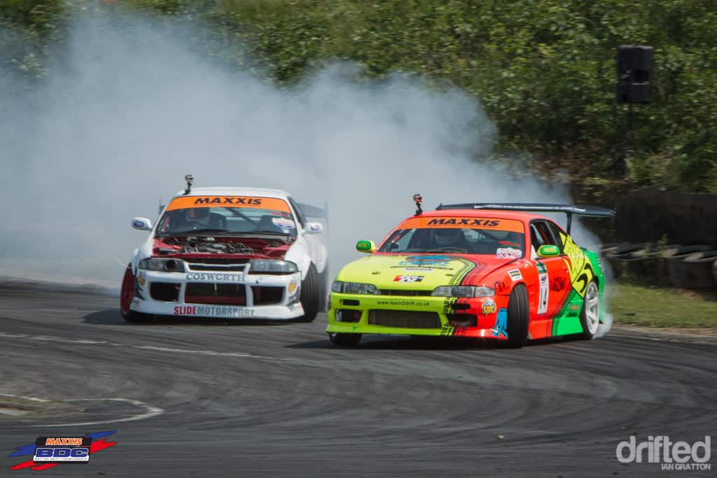 EVENT: The Scorcher: 2013 Maxxis British Drift Championship Round Three - Image 20130705-bdc-round3-teesside-iang-battles-drop1-26