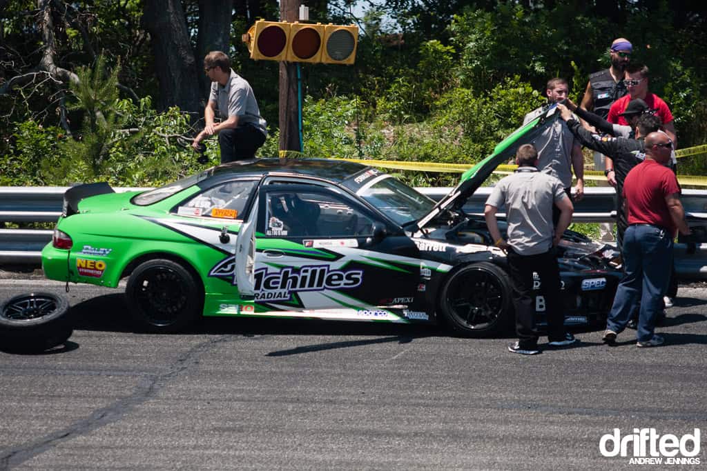 Robbie Nishida wall crash - Formula D Wall NJ