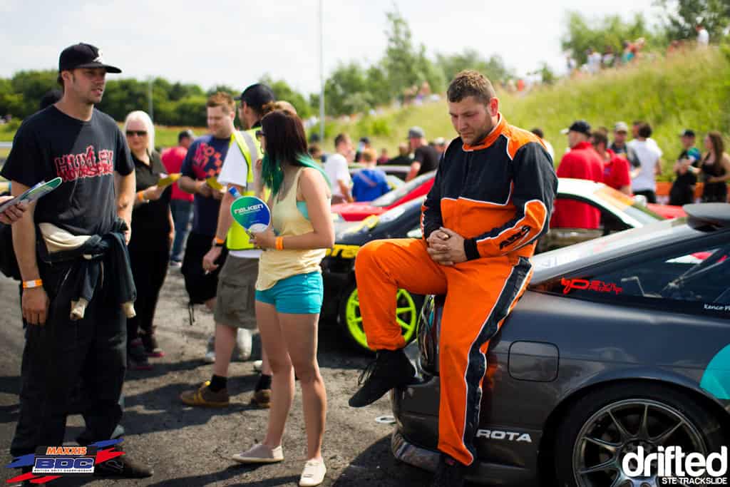 EVENT: The Scorcher: 2013 Maxxis British Drift Championship Round Three - Image Ste Trackslide BDC RD3 Chris Hawkings Contemplation 2