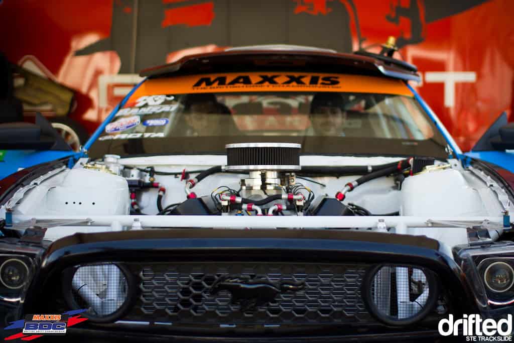 EVENT: The Scorcher: 2013 Maxxis British Drift Championship Round Three - Image Ste Trackslide BDC RD3 Mustang Engine 2