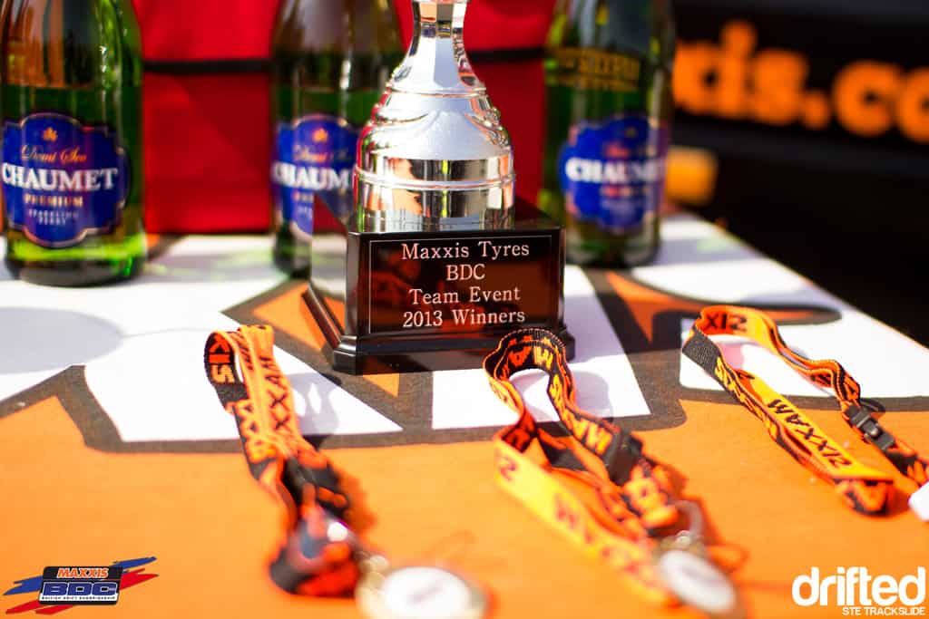 EVENT: 2013 Maxxis British Drift Championship Team Triple Event - Image Ste Trackslide BDC Team Event 2013 Trophy Shot