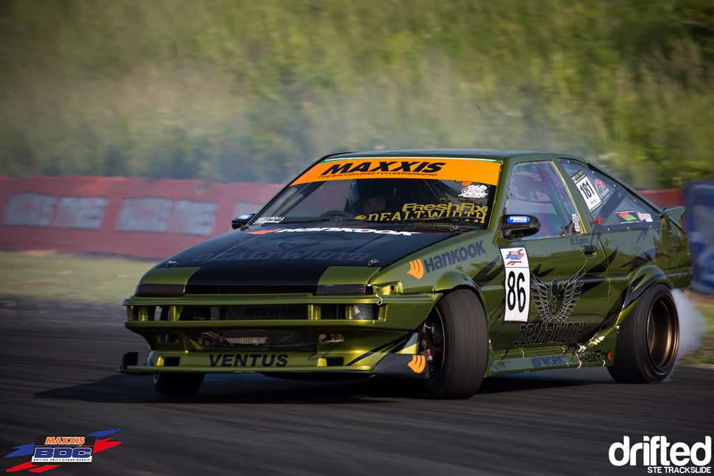 EVENT: The Scorcher: 2013 Maxxis British Drift Championship Round Three - Image Ste Trackslide BDC RD3 Brian Egan AE86 2