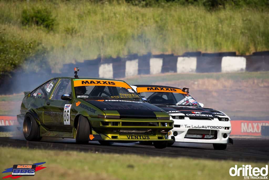 EVENT: The Scorcher: 2013 Maxxis British Drift Championship Round Three - Image Ste Trackslide BDC RD3 Brian Egan Vs Wesley Keating 3