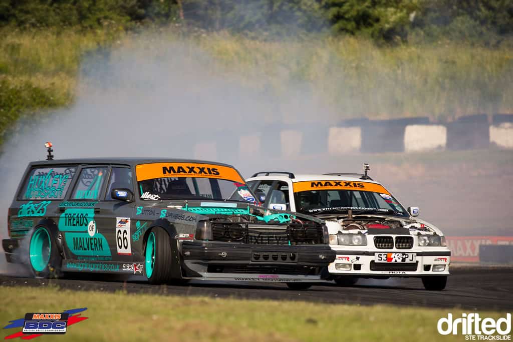 EVENT: The Scorcher: 2013 Maxxis British Drift Championship Round Three - Image Ste Trackslide BDC RD3 Huxley Vs Marshall 2