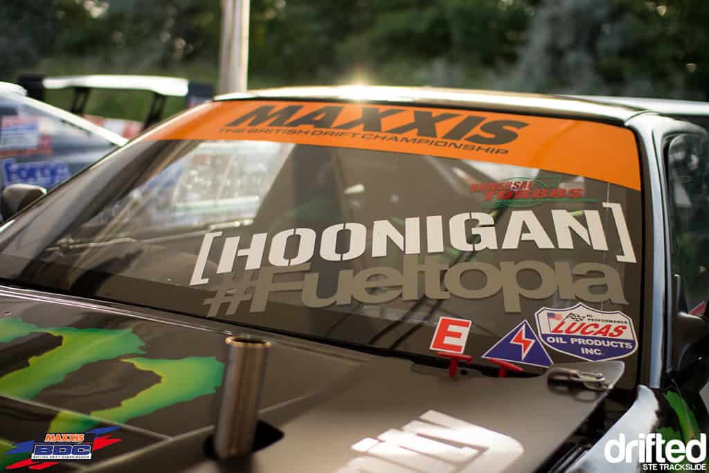 EVENT: The Scorcher: 2013 Maxxis British Drift Championship Round Three - Image Ste Trackslide BDC RD3 Baggsy Windscreen 2
