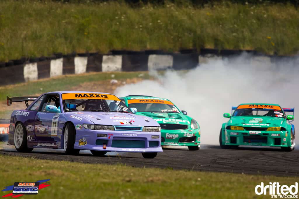 EVENT: 2013 Maxxis British Drift Championship Team Triple Event - Image Ste Trackslide BDC Team Event 2013 Team Falken UK 2