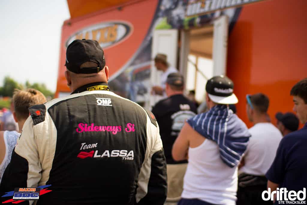 EVENT: 2013 Maxxis British Drift Championship Team Triple Event - Image Ste Trackslide BDC Team Event 2013 Simon Perry Drivers Briefing