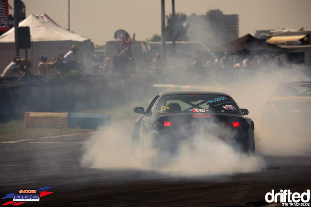 EVENT: 2013 Maxxis British Drift Championship Team Triple Event - Image Ste Trackslide BDC Team Event 2013 S14 Skid
