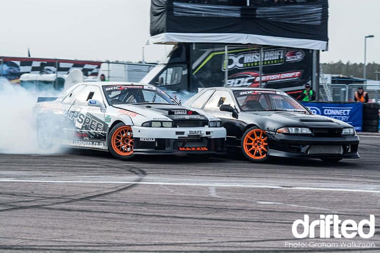 EVENT: Viva La Evolution - British Drift Championship Round One, Rockingham - Image skyline-battle-bdc-round-1-2017