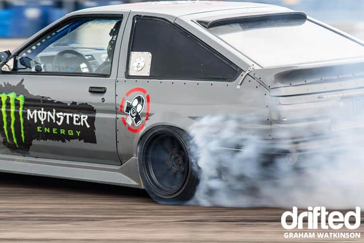 British Drift Championship Round 1 @ Rockingham - Image ae86-side