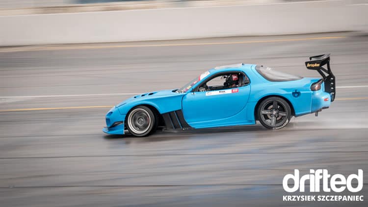 The Drift League - Irwindale 2019 - Image blue rx7 fd3s ebrake wheel lock