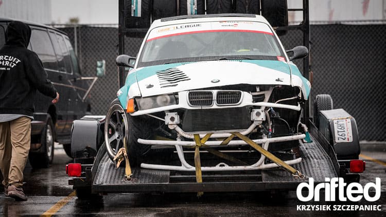 The Drift League - Irwindale 2019 - Image bmw e36 crashed on trailer