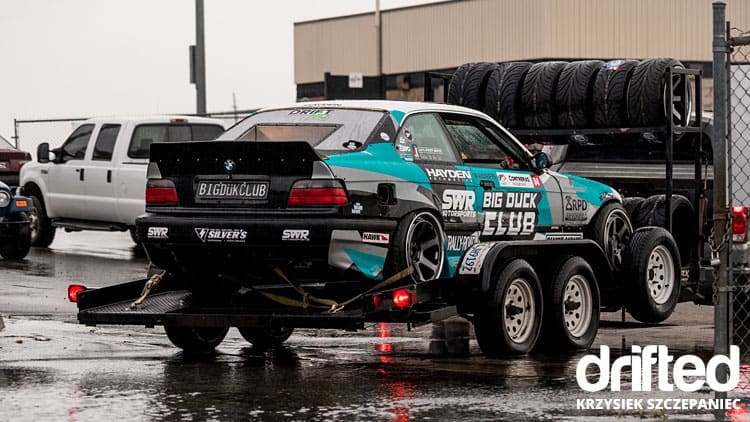 The Drift League - Irwindale 2019 - Image e36 m3 on trailer