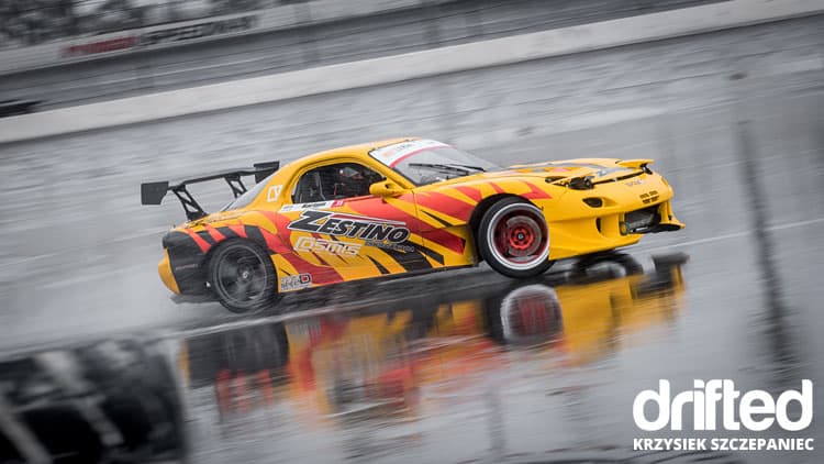The Drift League - Irwindale 2019 - Image yellow rx7 fd3s side