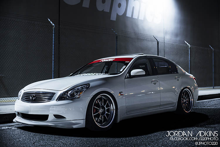 Ultimate Infiniti G37 Mods Guide - Image night time light painting white infiniti work wheels
