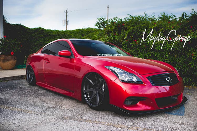 Ultimate Infiniti G37 Mods Guide - Image red infiniti g37 slammed stance airbags airride
