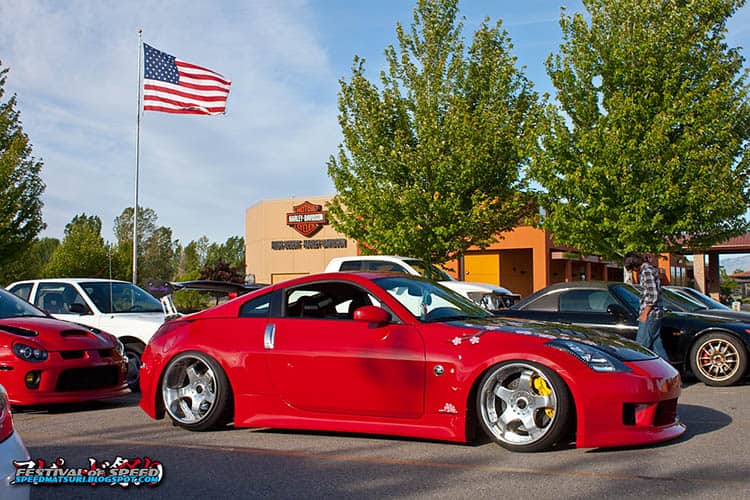 Ultimate Nissan 350z Battery Guide - Image red slammed deep dish nissan
