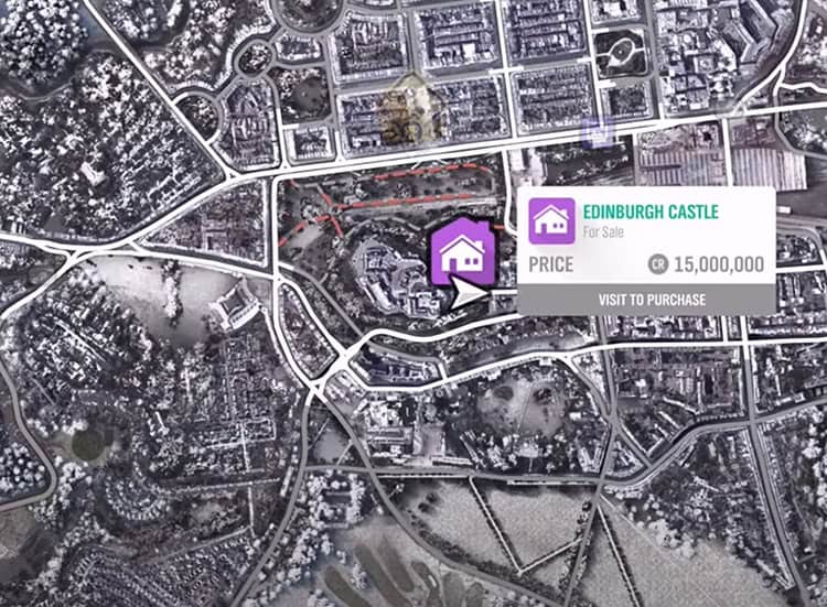 Ultimate Forza Horizon 4 Houses Guide - Image edinburgh castle location