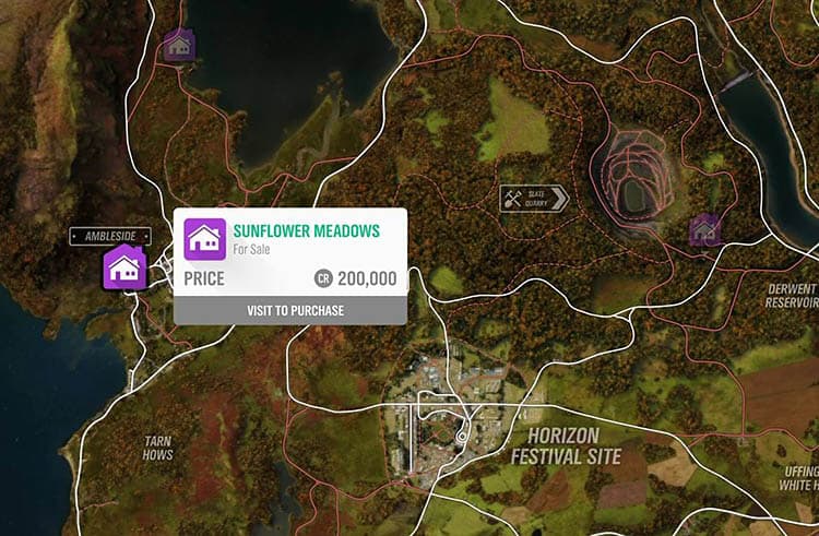 Ultimate Forza Horizon 4 Houses Guide - Image sunflower meadows location