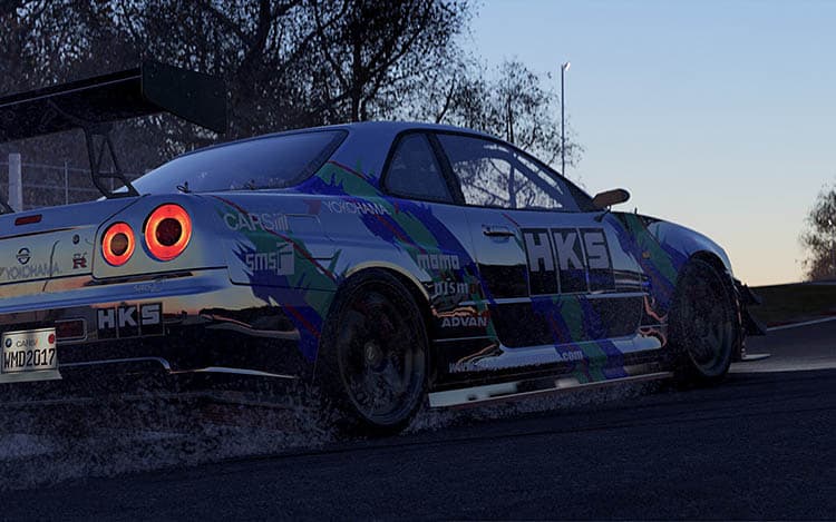 nissan skyline r34 gtr godzilla hks chrome livery