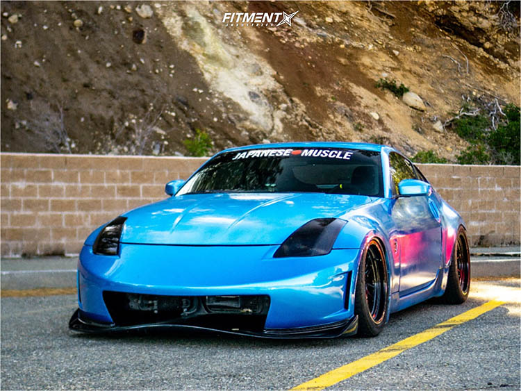 Ultimate 350z Front Bumper Guide - Image blue 2004 350z nissan 2dr coupe 35l 6cyl 6m air lift performance air suspension cosmis racing xt 206r black
