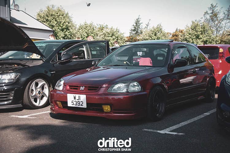 LetstanceUK - Coffee Club #2 - Image dark red honda civic stance letstance uk