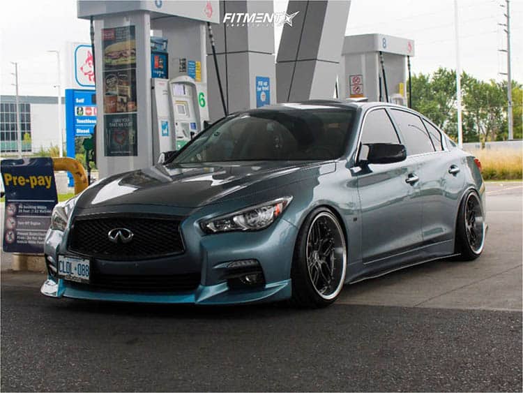 Ultimate Infiniti Q50 Coilover Guide - Image blue infiniti premium bc racing coilovers esr cs15 anthracite