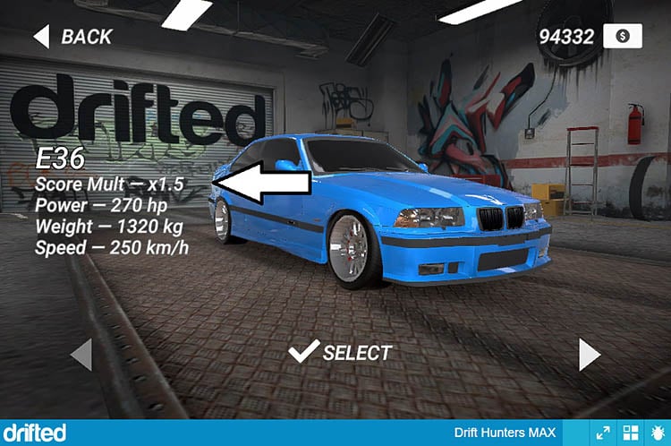 Earn Money Fast In Drift Hunters MAX - Image bmw e36 multiplier