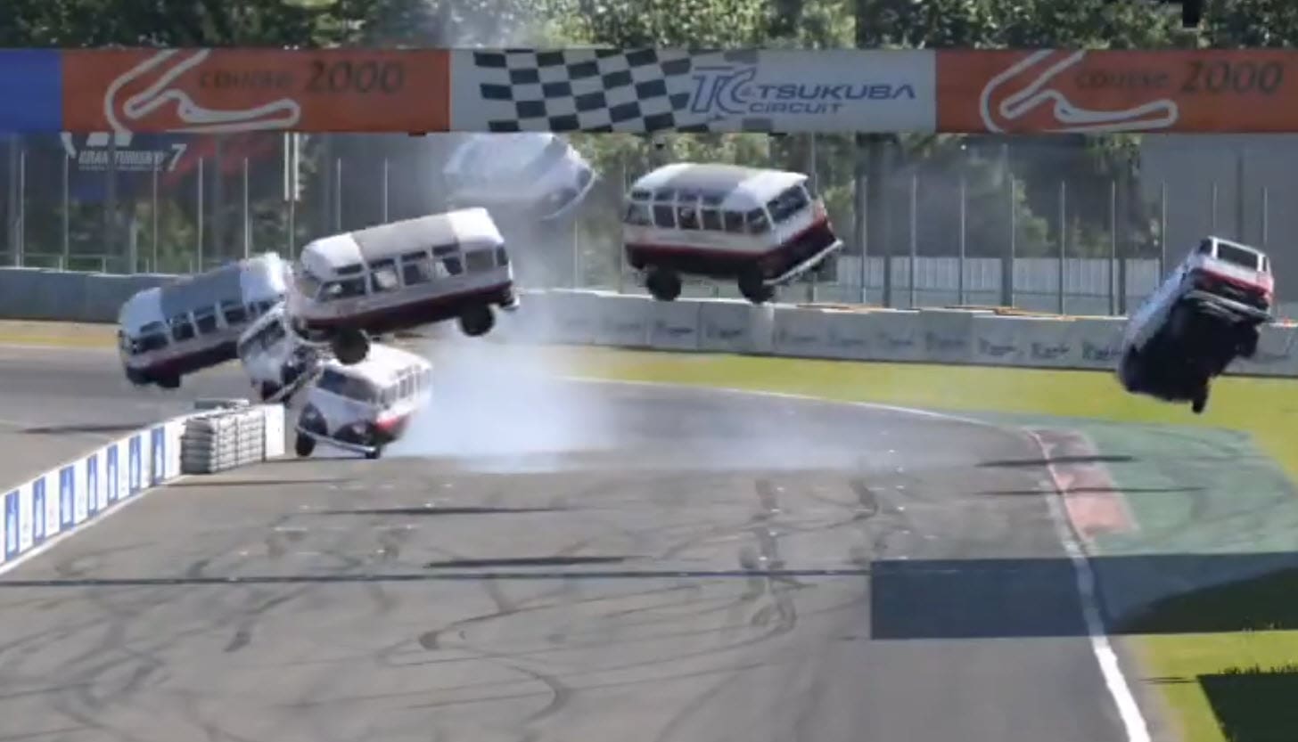 Enjoy GT7's Hilarious Glitch Before Devs Slam The Brakes - Image bouncing sambabus party gran turismo 7 hilarious update glitch