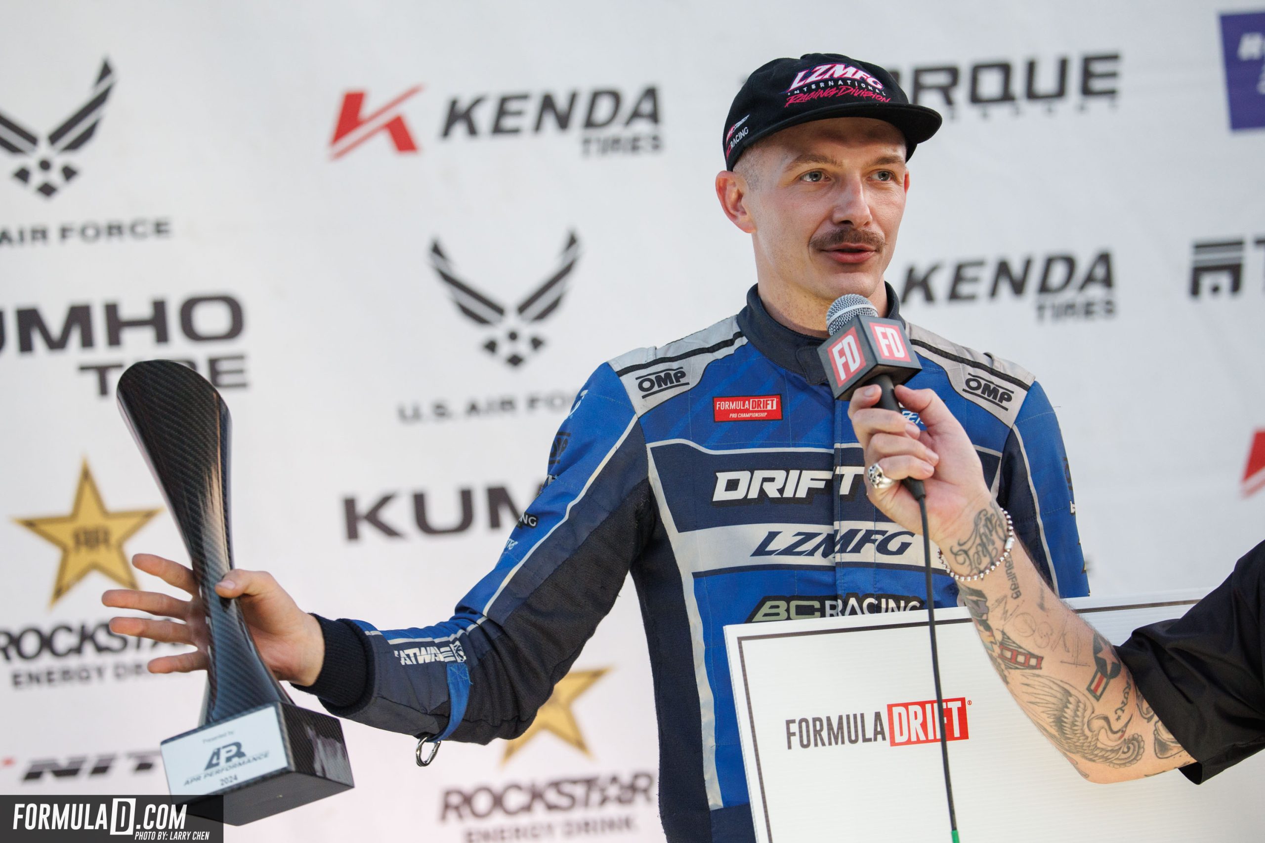 Tuerck Triumphs In Seattle Stunner – Formula DRIFT Rd. 6 - Image adam lz podium formula drift round 6 seattle 2024