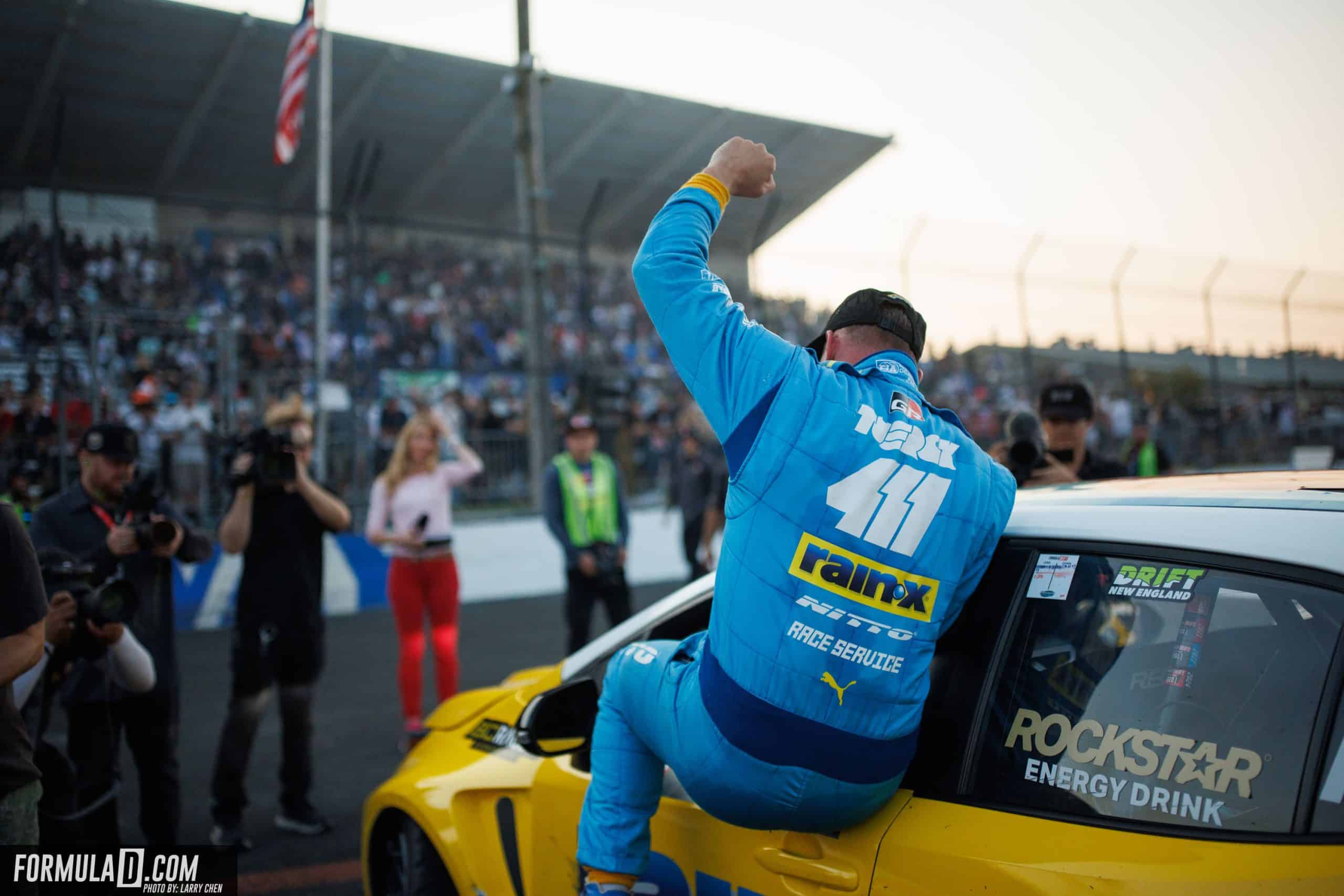 Tuerck Triumphs In Seattle Stunner – Formula DRIFT Rd. 6 - Image ryan tuerck win celebration formula drift round 6 seattle 2024