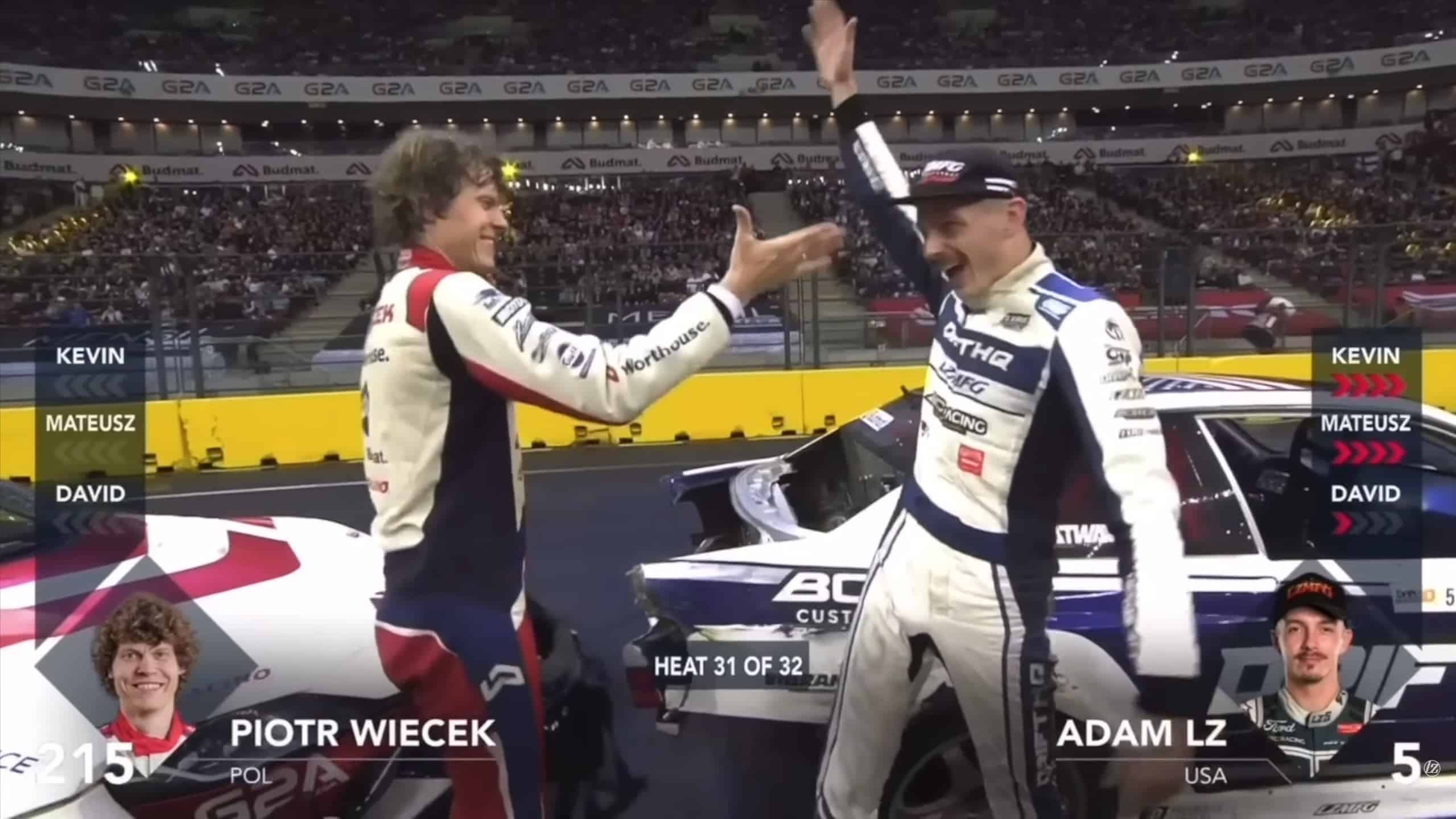 Adam LZ Is Going All-In On FD For 2025 - Image adam lz piotr weicek win celebration drift masters poland final
